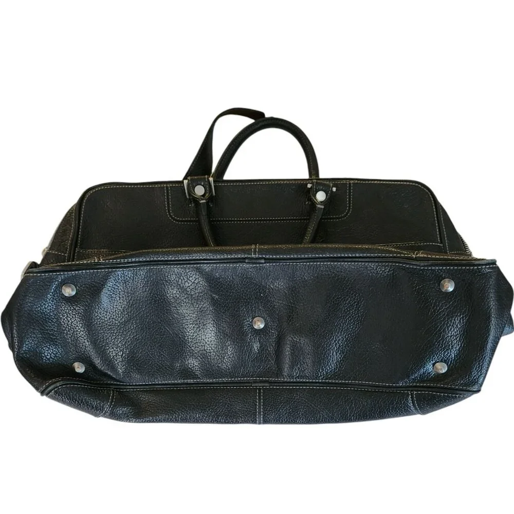 Hugo Boss Black Grained Leather Laptop Bag Adjustable Strap & Dual Handles
